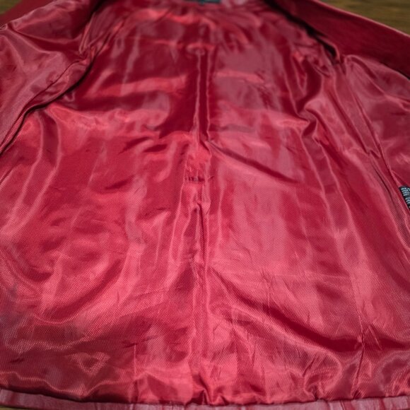 Phase Two Red Leather Ladies Long Coat - Picture 8 of 10